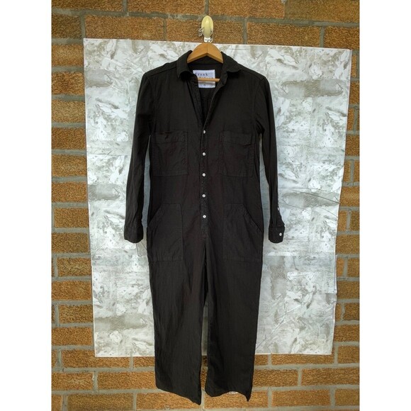 Frank & Eileen Women’s Northern Ireland Flax Cotton Jumpsuit  Black XS - Picture 3 of 12